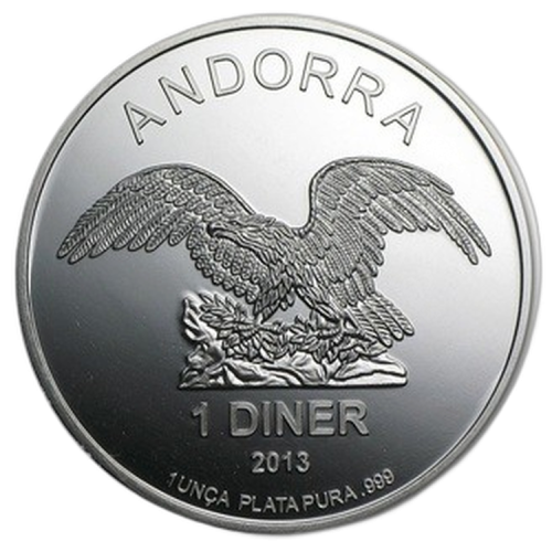 Thumbnail 1 Troy ounce silver coin Andorra Eagle front