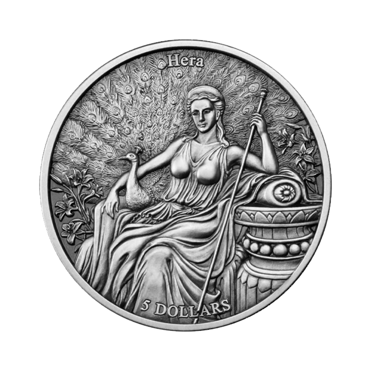 2 oz Mythische figuren Zilveren Munt voorkant