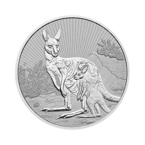 Thumbnail 2 troy ounce zilveren Kangaroo munt 2023 voorkant