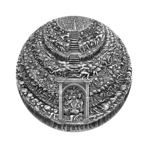 Thumbnail 5 troy ounce zilveren munt de goddelijke komedie vagevuur voorkant