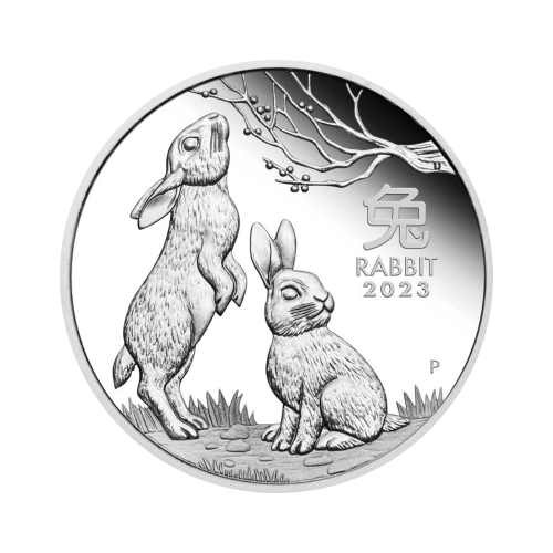 Thumbnail 1/2 oz Lunar Zilveren Munt 2023 voorkant