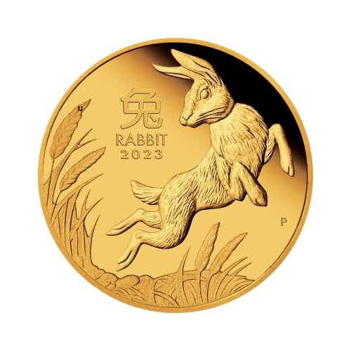 Thumbnail 1/4 oz Lunar Gouden Munt 2023 voorkant