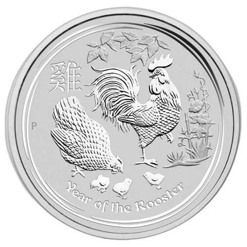 Thumbnail 2 oz Lunar Zilveren Munt 2017 voorkant