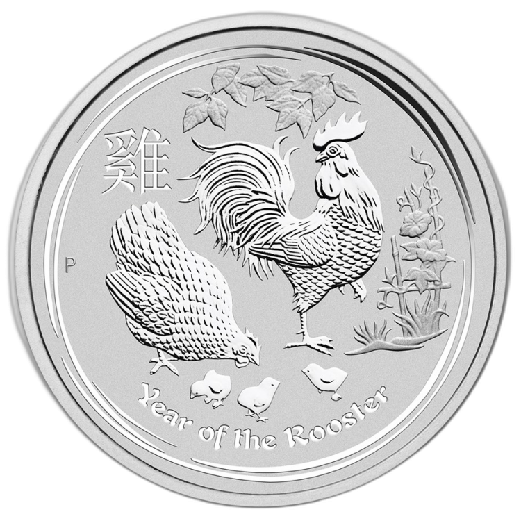 10 oz Lunar Zilveren Munt 2017 voorkant