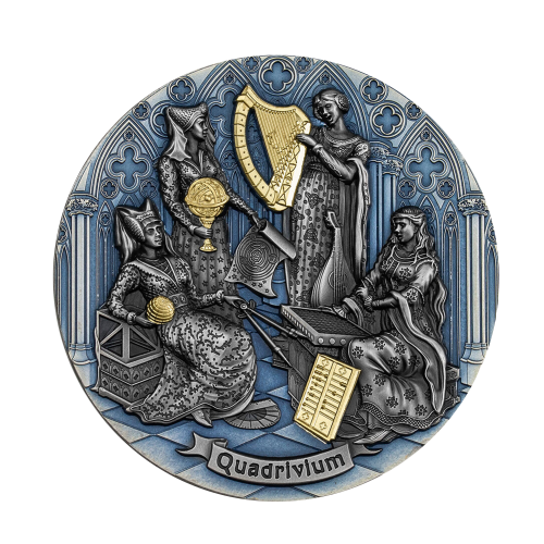 Thumbnail 2 troy ounce zilveren munt Quadrivium 2022 voorkant