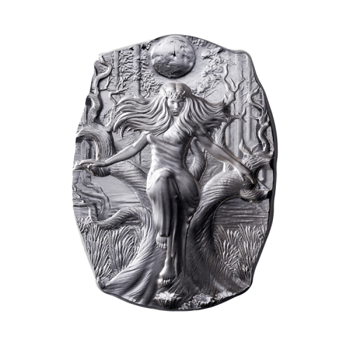 Thumbnail 10 troy ounce zilverbaar Goddess Mara voorkant