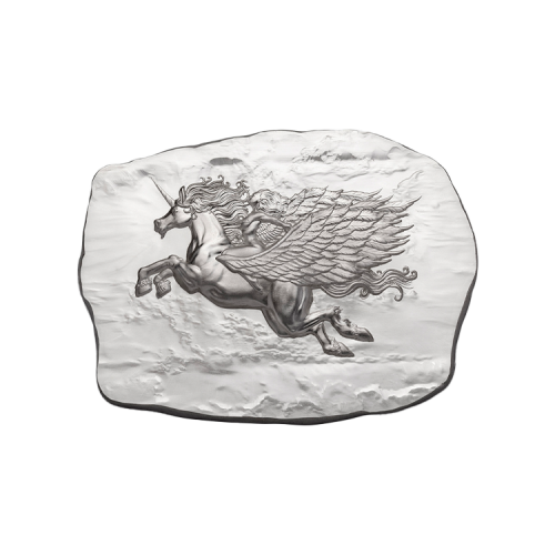 Thumbnail 10 troy ounce zilverbaar Winged Unicorn voorkant