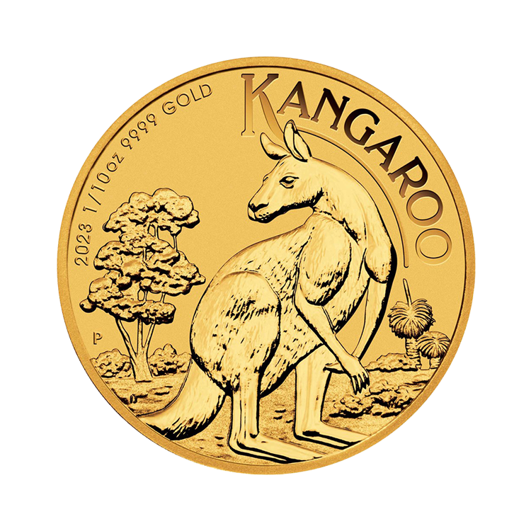 1/10 oz Kangaroo Gouden Munt 2023 voorkant