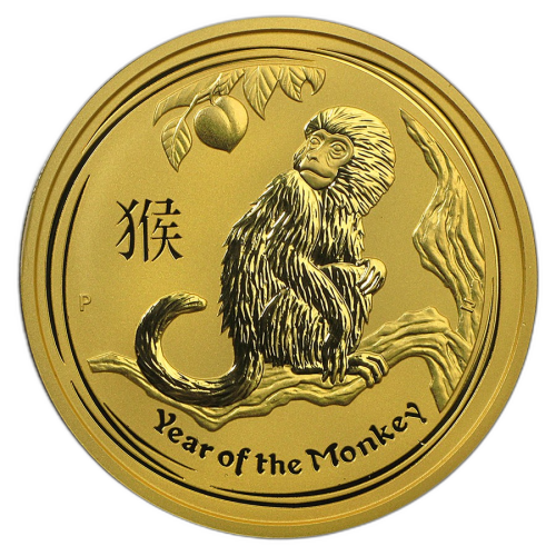 Thumbnail 2 oz Lunar Goldmünze 2016 front