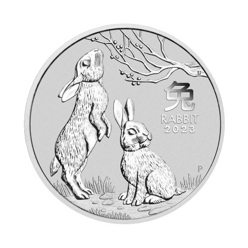Thumbnail 1/2 oz Lunar Zilveren Munt 2023 voorkant