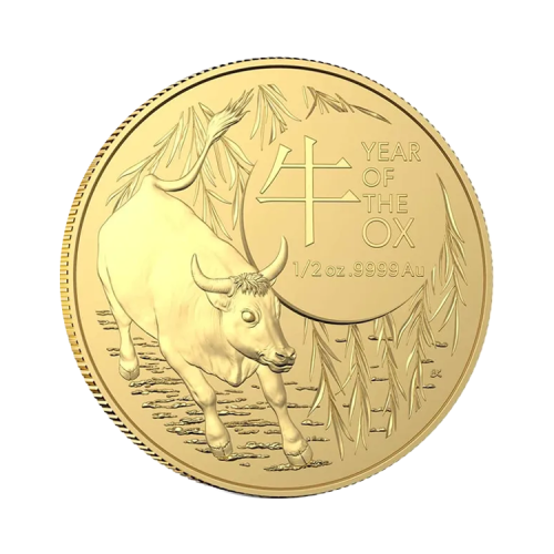 Thumbnail 1/2 oz Lunar Gouden Munt voorkant