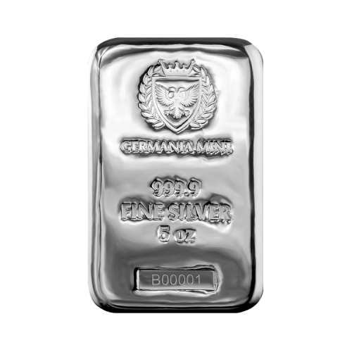 Thumbnail 5 oz Germania Mint Lingote de Plata front