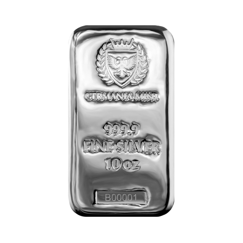 Thumbnail 10 oz Germania Mint Lingote de Plata front