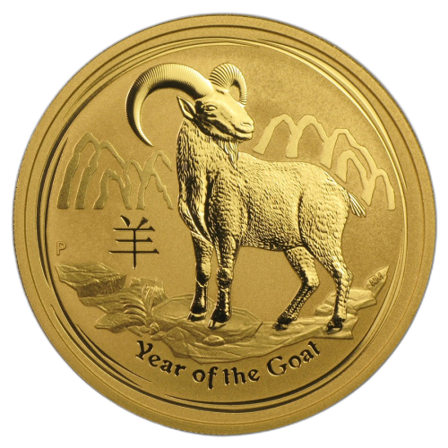 Thumbnail 1 oz Lunar Gouden Munt 2015 voorkant