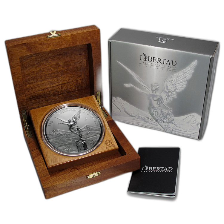 1 kilo Mexican Libertad Silver Coin front