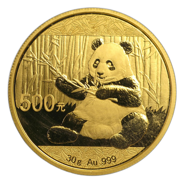 30g Panda Gouden Munt 2017 voorkant