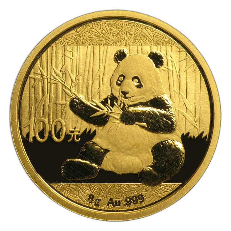 8g Panda Gold Coin 2017 front