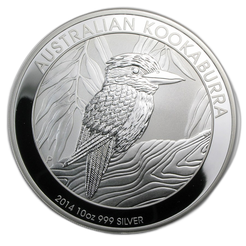 Thumbnail 10 oz Kookaburra Zilveren Munt 2014 voorkant