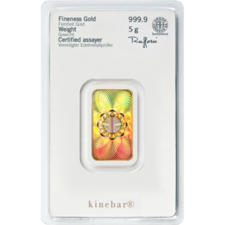 5g Heraeus Goldbarren front