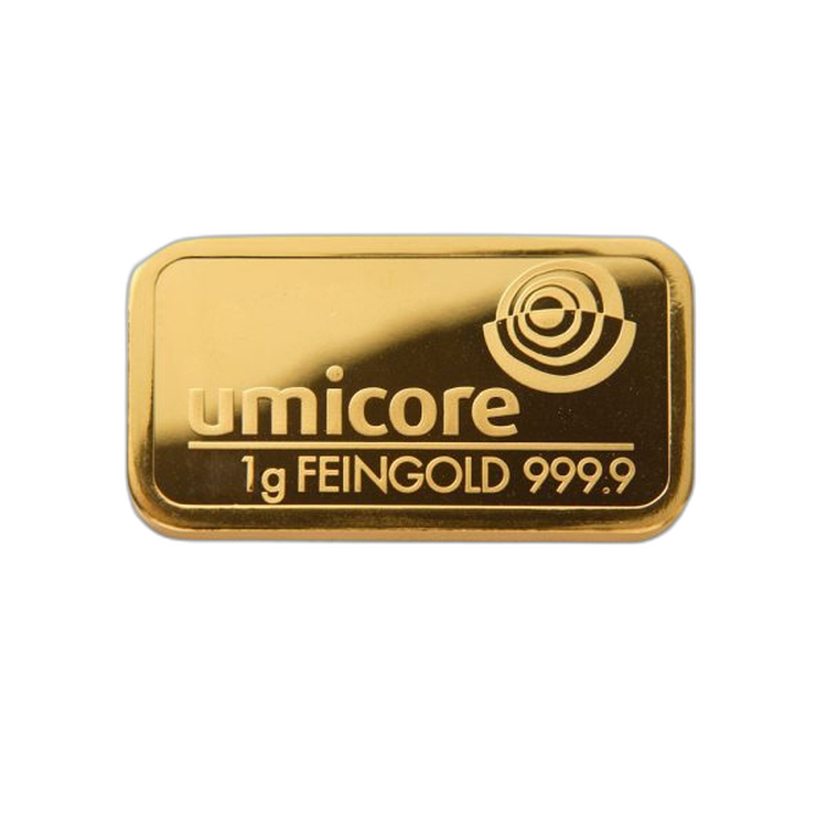 1g Umicore Lingot d'Or front