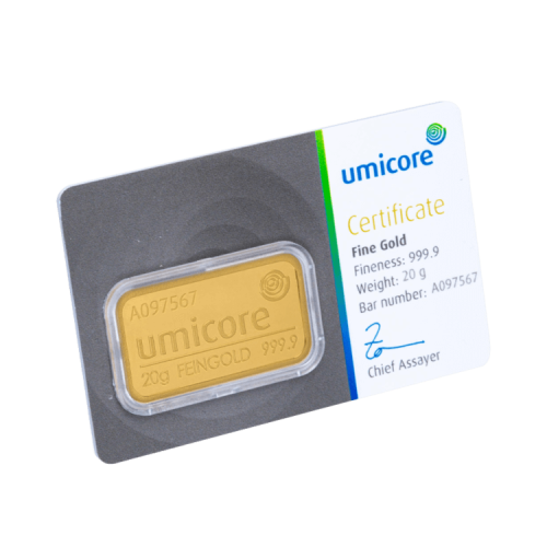 Thumbnail Obverse 20 gram Umicore gold bar