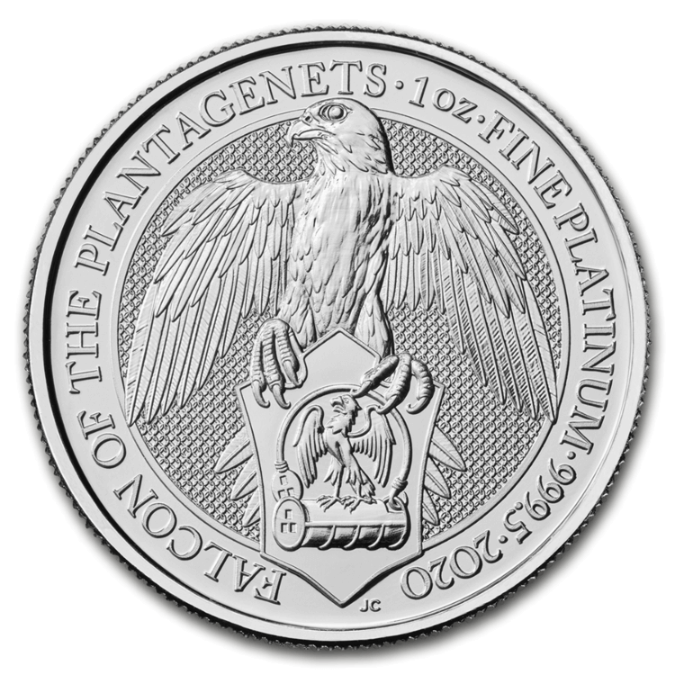 1 oz Royal Mint Platina Munt 2020 voorkant