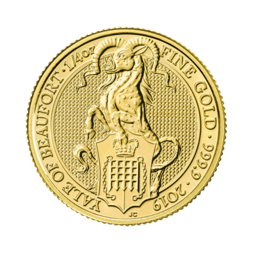 Thumbnail 1/4 oz Queens Beasts Gouden Munt 2019 voorkant
