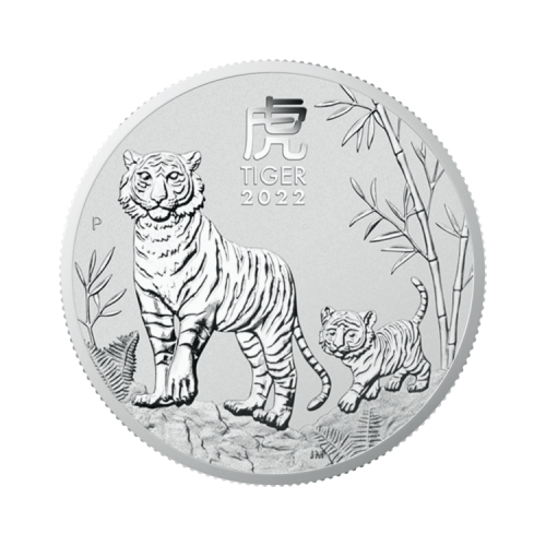 Thumbnail 1 oz Lunar Zilveren Munt 2022 voorkant