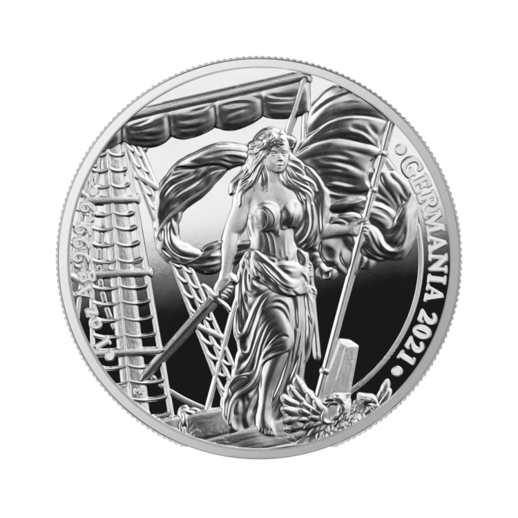 1 oz Germania Zilveren Munt 2021 voorkant