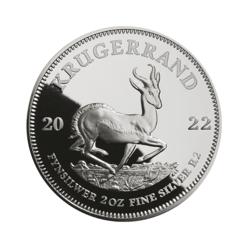 Thumbnail 2 oz Krugerrand Proof Zilveren Munt 2022 voorkant