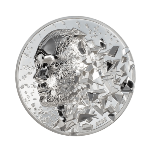 Thumbnail 3 troy ounce zilveren munt gebroken lichaam proof 2022 voorkant