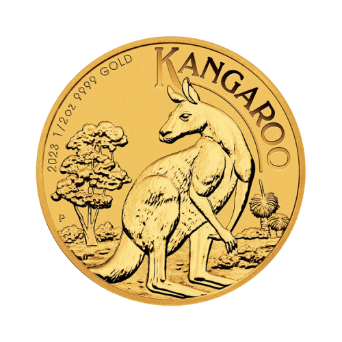 Thumbnail Voorkant 1/2 oz gouden Kangaroo 2023