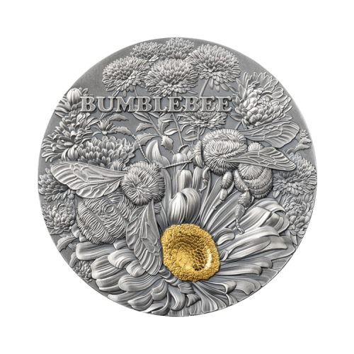 Thumbnail 2 troy ounce zilveren munt Hommel antieke afwerking 2023 voorkant