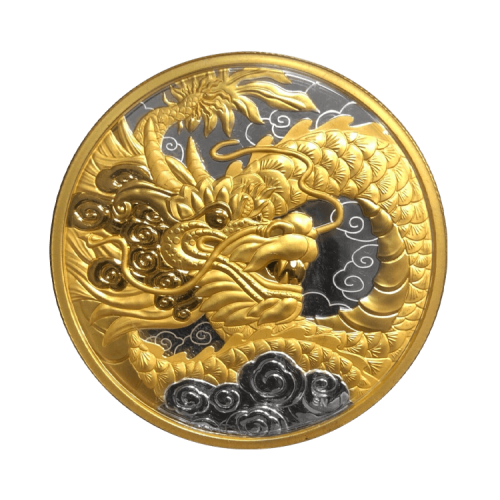 Thumbnail 5 troy ounce zilveren munt Hemelse draak 2023 proof voorkant