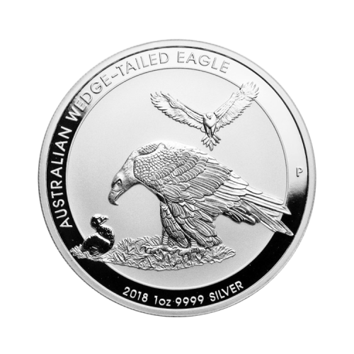 Thumbnail 1 troy ounce zilveren munt Wedge Tailed Eagle 2018 voorkant