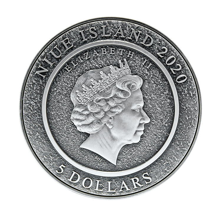 2 troy ounce zilveren munt zelfportret Vincent van Gogh achterkant