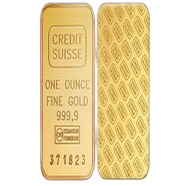 1 oz Credit Suisse Gold Bar Mixed Years back
