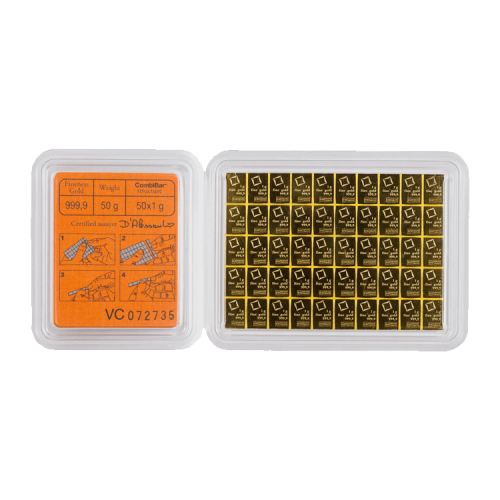 Thumbnail 50 x 1g Valcambi Gold Combibar back