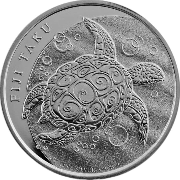 1 troy ounce zilver Fiji Taku schildpad munt 2013 achterkant