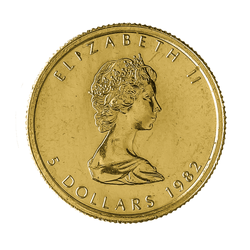 Thumbnail 1/10 troy ounce gold Maple Leaf coin reverse