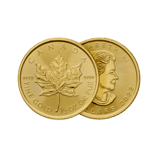 Thumbnail 1/2 troy ounce gold Maple Leaf coin design