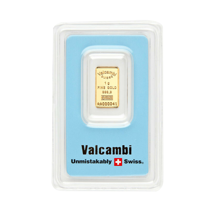 1g Valcambi Lingote de Oro Años Diversions front