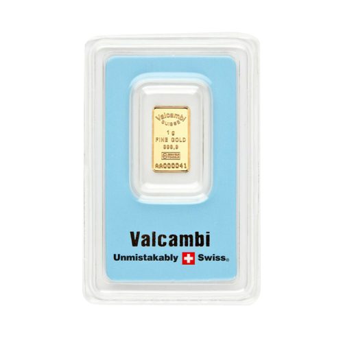 Thumbnail 1g Valcambi Lingote de Oro Años Diversions front