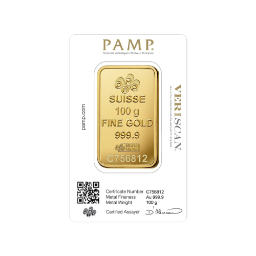 Thumbnail 100g Pamp Suisse Goldbarren back