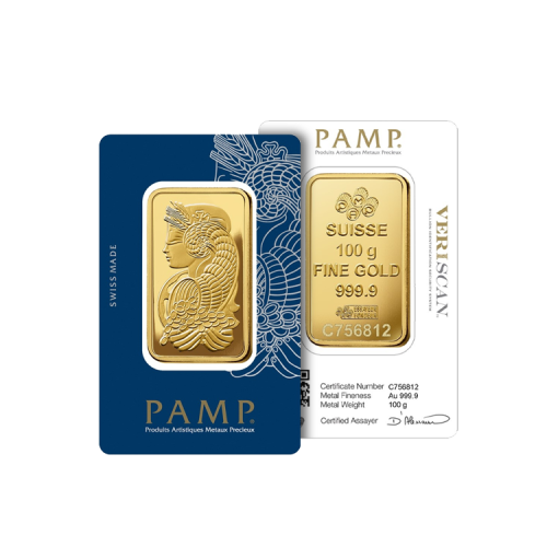 Thumbnail 100g Pamp Suisse Goldbarren angle 1