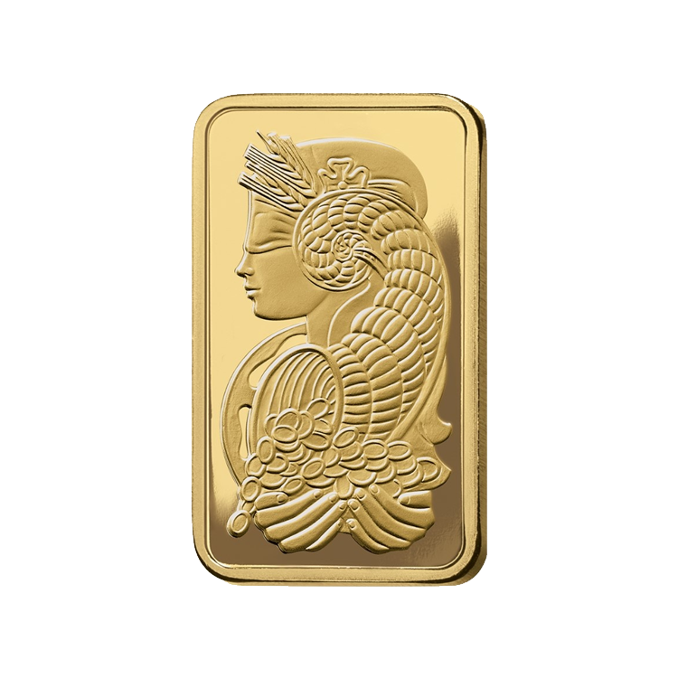 100g Pamp Suisse Goldbarren angle 2