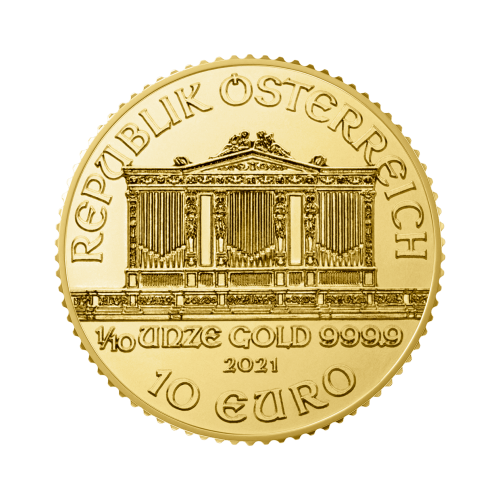 Thumbnail 1/10 oz Philharmoniker Goldmünze 2024 back