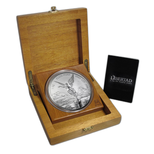 Thumbnail 1 kilo Mexican Libertad Silver Coin angle 1