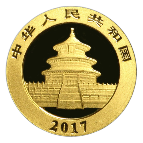 Thumbnail 1g Panda Goldmünze 2017 back