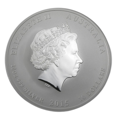 Thumbnail 10 oz Lunar Zilveren Munt 2015 achterkant